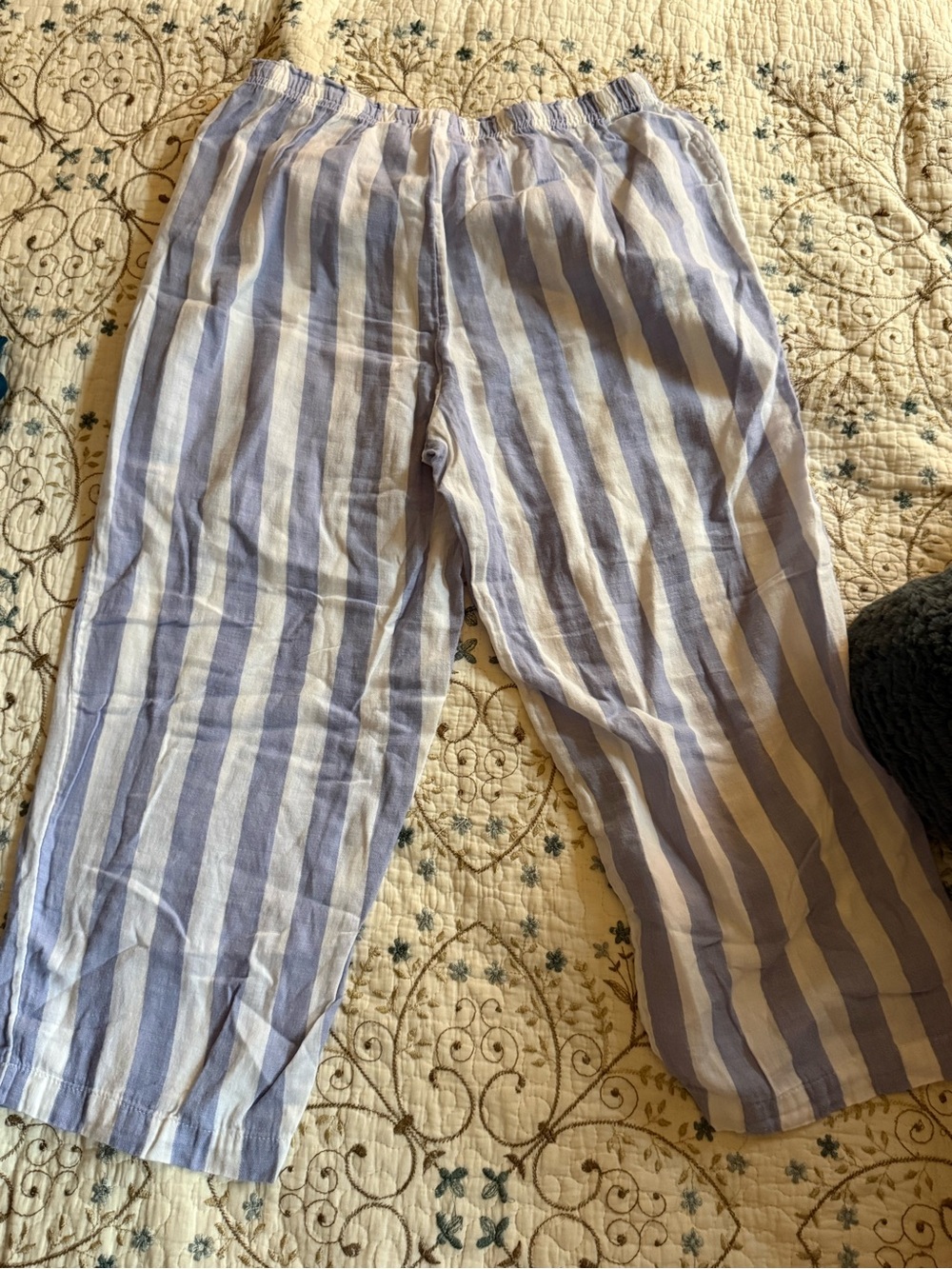 Cynthia Rowley Blue and White Striped Cotton Shorts